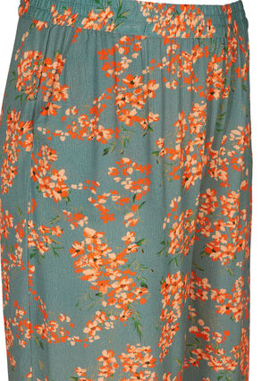 Loose culotte trousers in viscose, Balsam Green Flower, Packshot image number 2