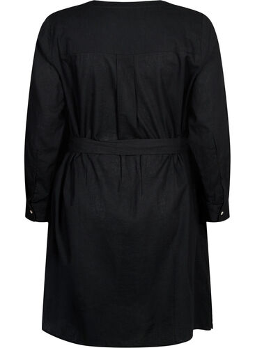Shirtdress with long sleeves, Black, Packshot image number 1