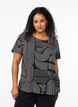 FLASH - Short sleeve viscose blouse with print, Black, Model image number 0