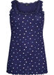 Top with print and lace edge, Blue, Packshot image number 0