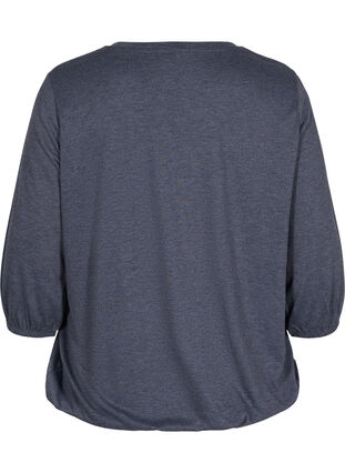 Plain blouse with 3/4 sleeves, Night Sky Mel, Packshot image number 1
