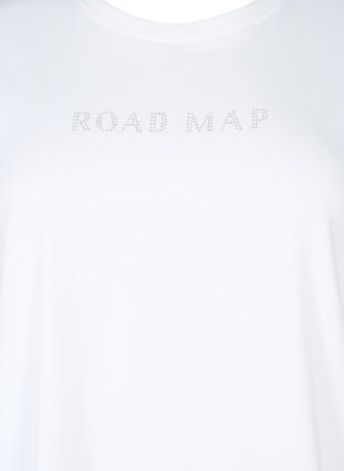 T-shirt in organic cotton with similistones, White, Packshot image number 2