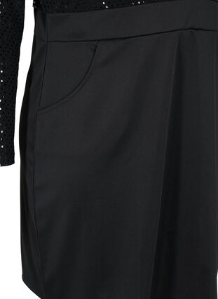 Tight-fitting dress with glitter structure, Black, Packshot image number 3