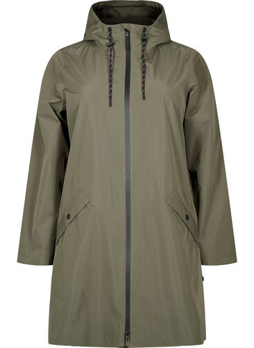 Raincoat with pockets and hood, Grape Leaf, Packshot image number 0