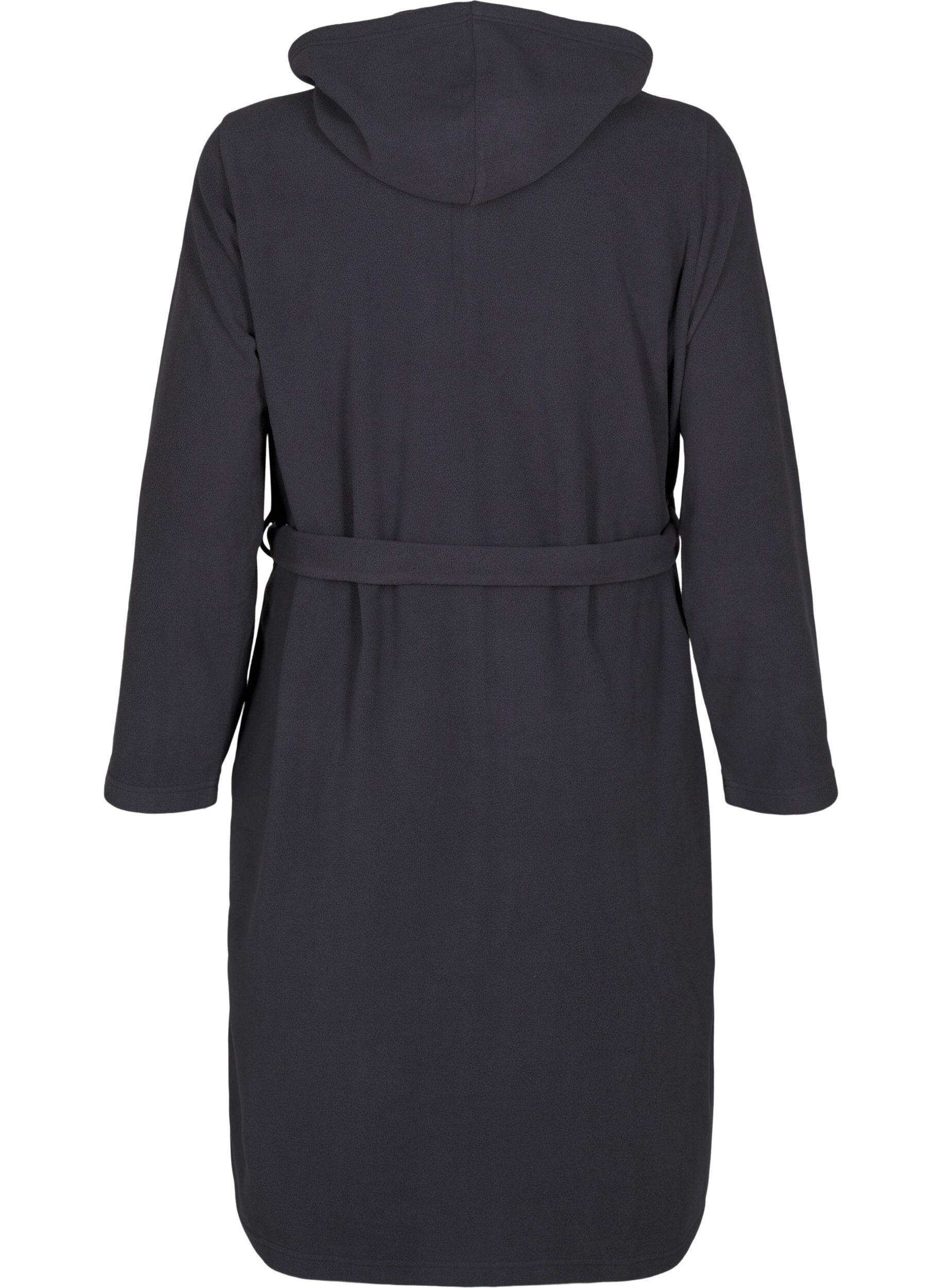 Zizzifashion Morning robe with zipper and hood, Dark Grey, Packshot image number 1