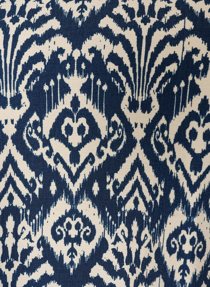 Patterned viscose blouse with 3/4-sleeves, Blue, Packshot image number 2