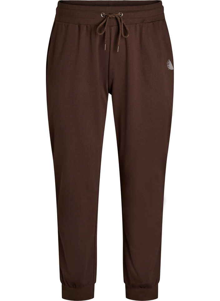 Loose tracksuit trousers with pockets, Brown, Packshot image number 0