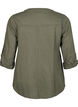 Cotton shirt blouse with a v-neck, Green, Packshot image number 1