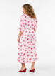 Floral midi dress with puff sleeves, Pink, Model image number 1