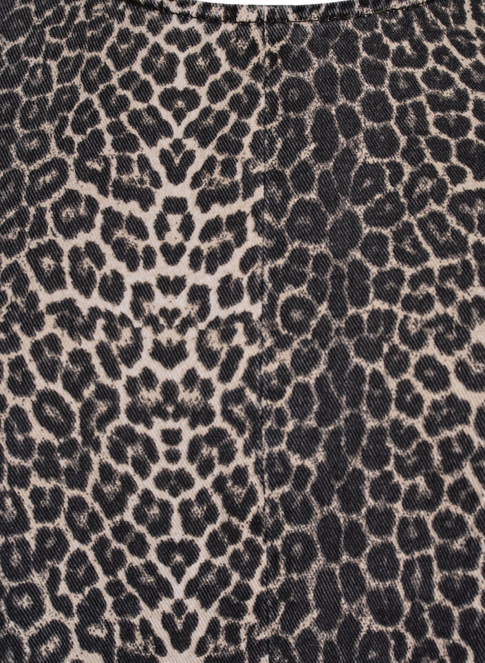Sleeveless leopard print denim top, Brown, Packshot image number 2