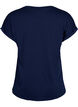 Short sleeved cotton blend t-shirt, Blue, Packshot image number 1