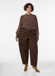Blouse with all-over print and short button placket, Brown, Model image number 1