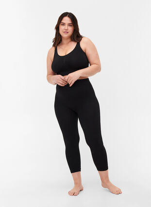 Seamless 3/4 leggings, Black, Model image number 0