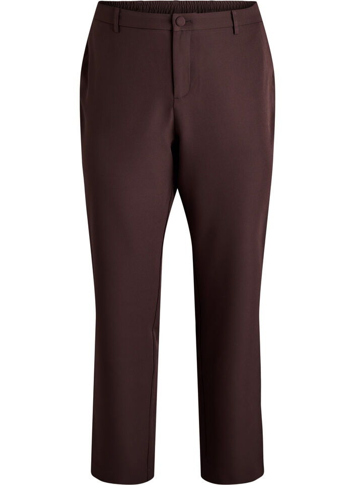 Trousers with pockets and straight legs, Brown, Packshot image number 0