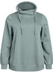 Sweatshirt with high collar and pockets, Green, Packshot image number 0