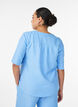 V-neck shirt blouse with short sleeves, Light Blue, Model image number 2