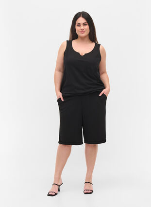 Cotton top with elasticated band in the bottom, Black, Model image number 2