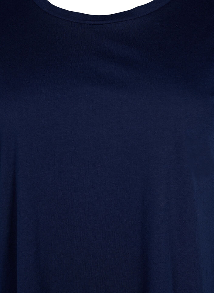 Short sleeved cotton blend t-shirt, Blue, Packshot image number 2