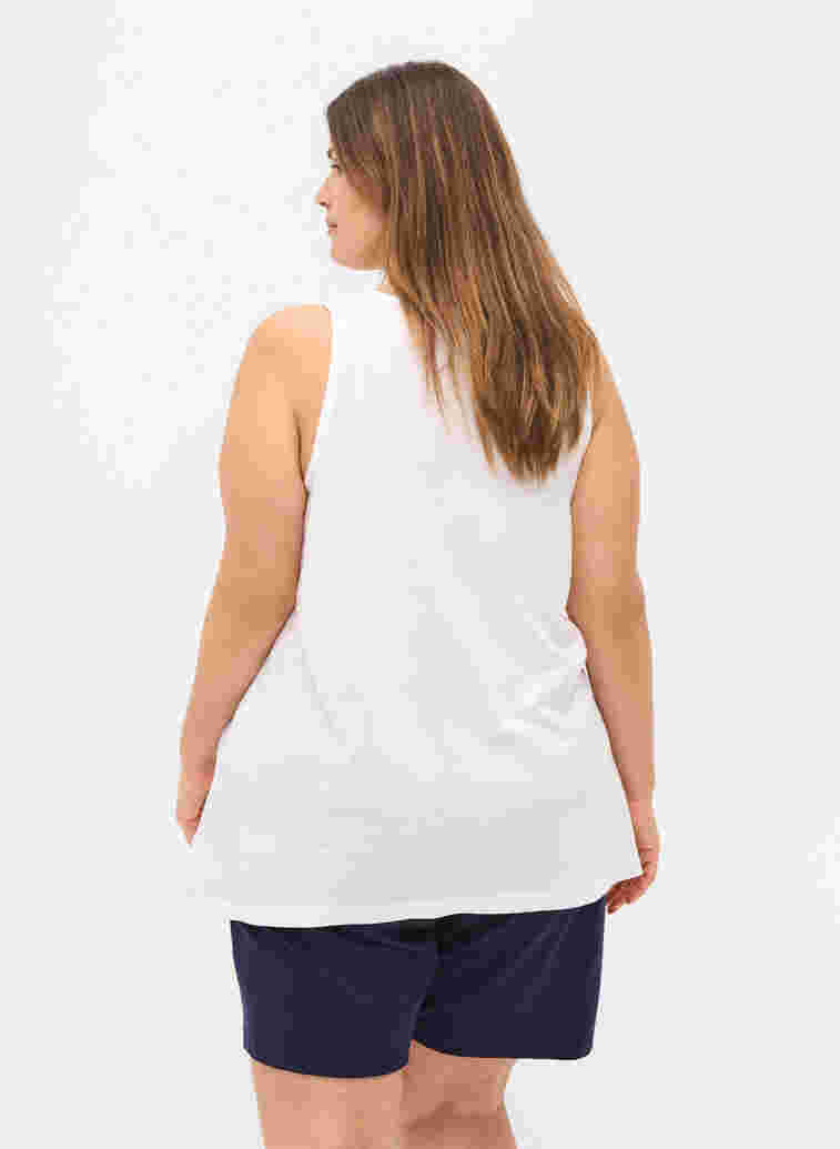 Sleeveless A-line top, Bright White, Model image number 1