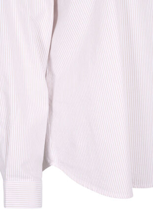 Long-sleeved cotton shirt, White Taupe Stripe, Packshot image number 3