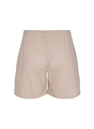 Loose shorts in cotton blend with linen, Simply Taupe, Packshot image number 1