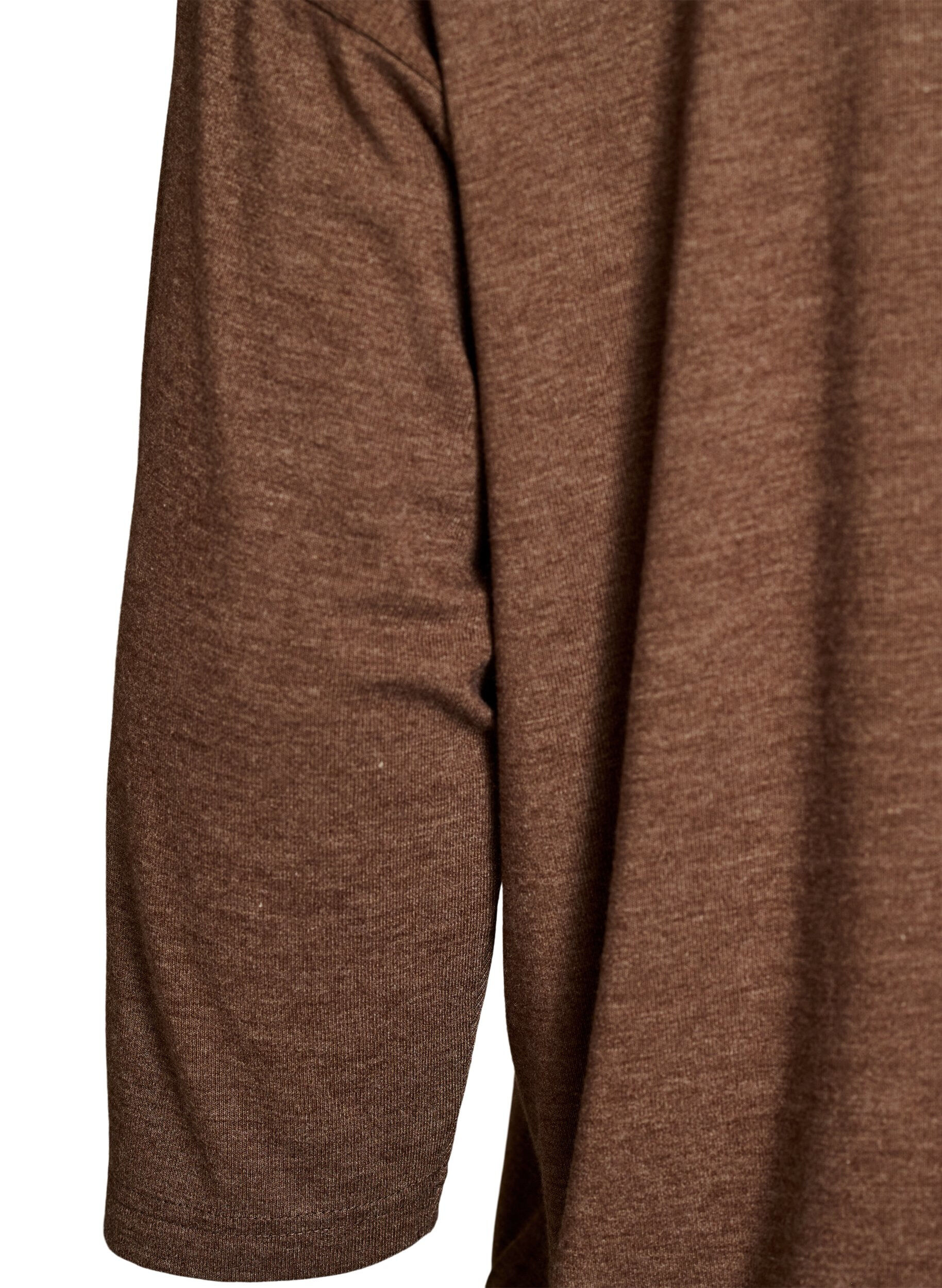 ZizzifashionJersey blouse with 3/4 sleeves, Brown, Packshot image number 3