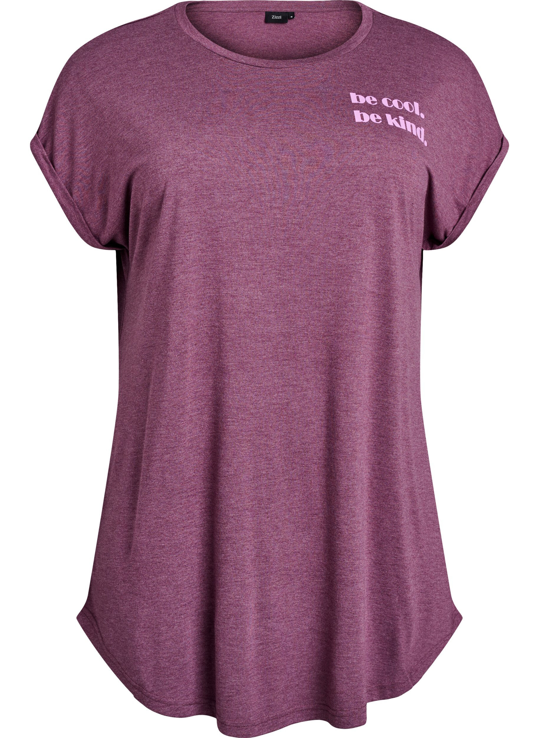 ZizzifashionShort sleeve nightgown with text print, Dark Bordeaux, Packshot image number 0