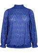 Long-sleeved lace blouse with smock, Deep Ultramarine, Packshot image number 0