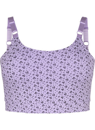 2-pack cotton bra top with adjustable straps, Purple Rose/Black, Packshot image number 2
