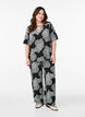 Loose viscose pants with print, Black, Model image number 0