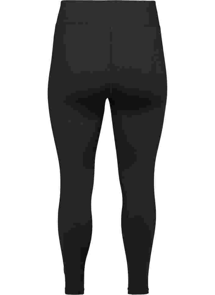 Cropped basic workout leggings, Black, Packshot image number 1