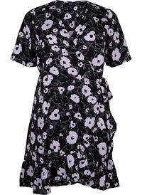Floral wrap dress with short sleeves