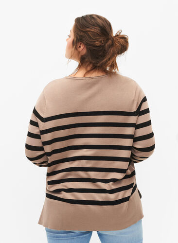 Striped viscose blouse, Fungi Stripe Comb, Model image number 1