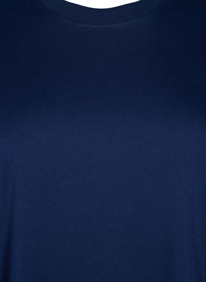 Basic cotton T-shirt with round neck, Blue, Packshot image number 2