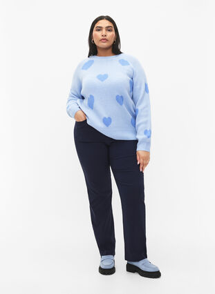 Pullover with hearts, Ch. Blue/Blue Bonnet, Model image number 2
