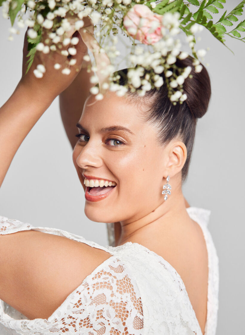 Lace wedding dress with slits, Star White, Image image number 1