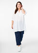 Cotton tunic with a V-neck, White, Model image number 1