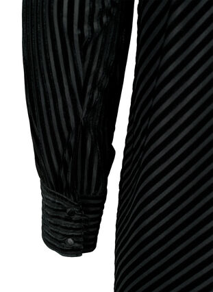Textured dress in velour, Black, Packshot image number 4