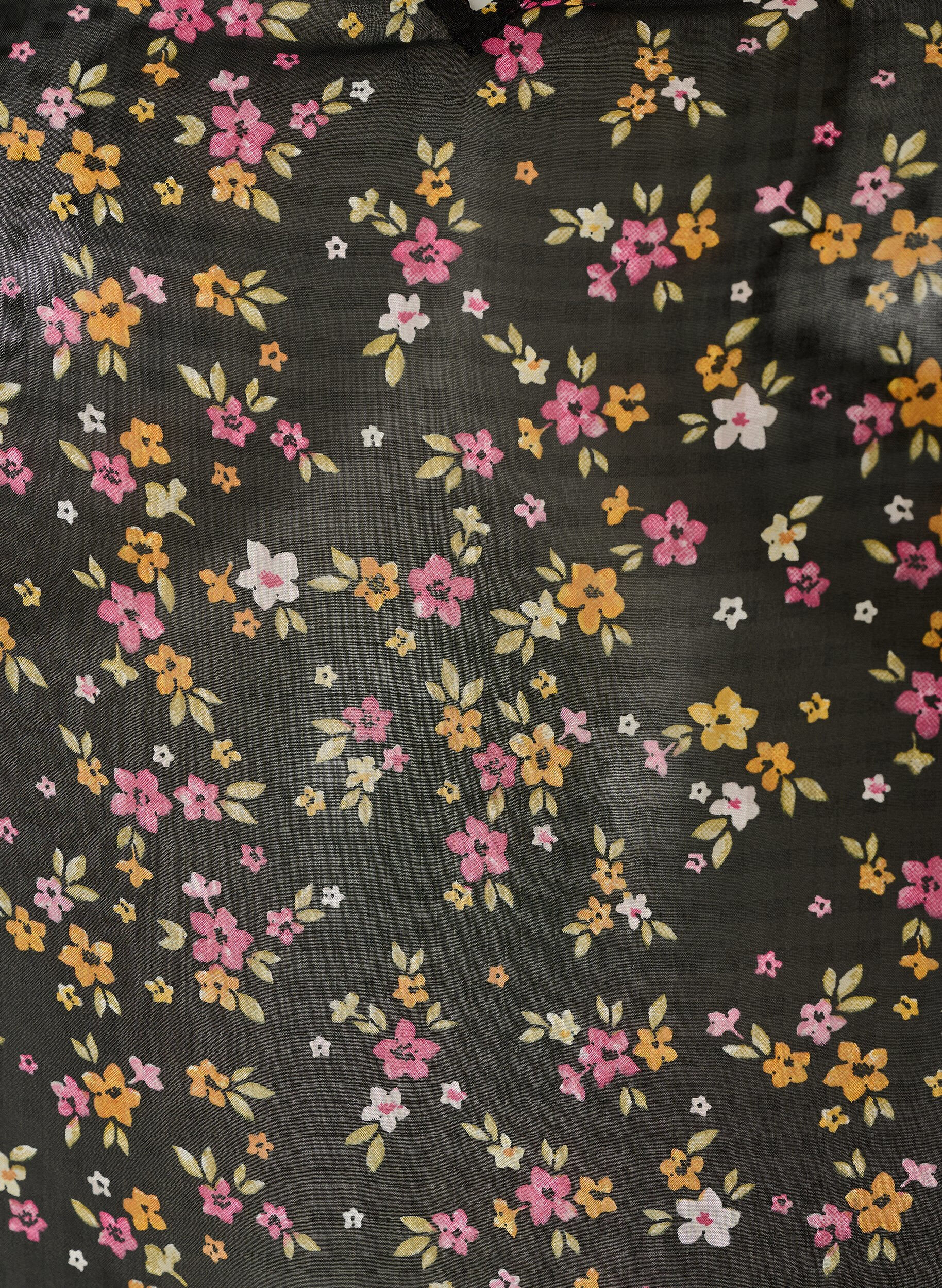 ZizzifashionBlouse with floral print and V-neck, Black, Packshot image number 2