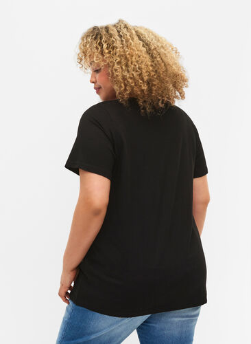 2-pack basic cotton t-shirt, Black/Bright W, Model image number 1