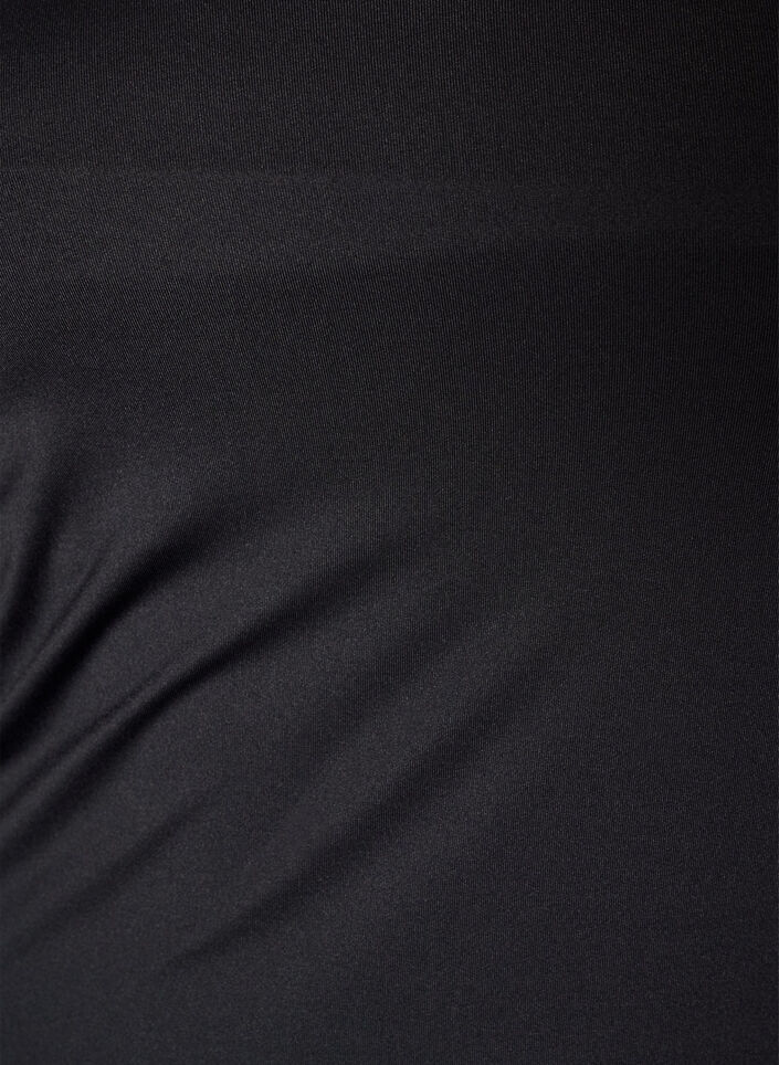 Fitted basic top in a smooth fabric, Black, Packshot image number 2