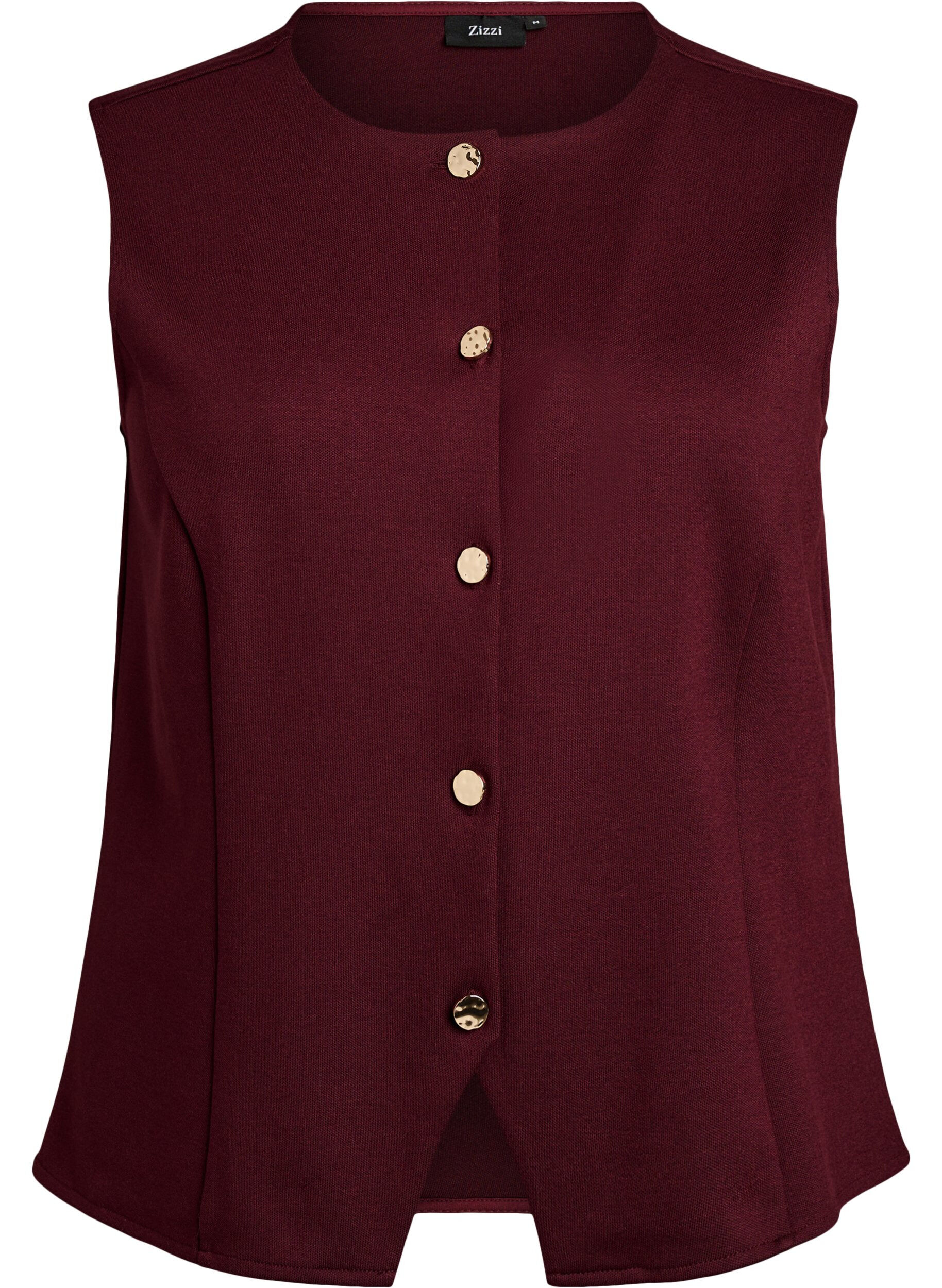 Sleeveless blouse with decorative buttons