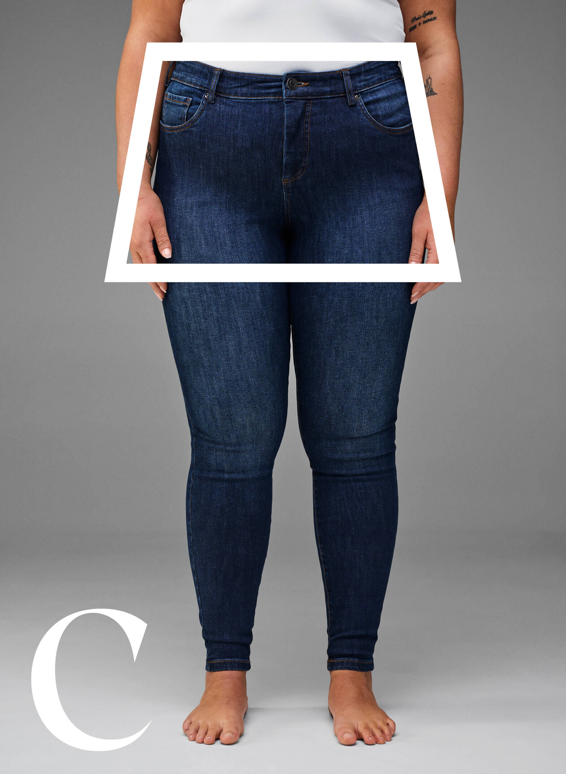 Zizzifashion Super slim jeans with high waist, Dark Blue, Model image number 2