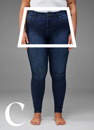 Super slim jeans with high waist, Dark Blue, Model image number 2