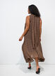 Midi dress in chiffon with leopard print and a tie-waist, Brown, Model image number 1