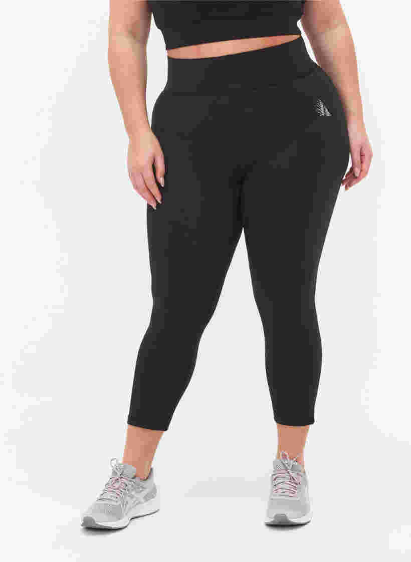 Close-fit workout capris, Black, Model image number 2