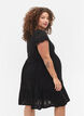 Pregnancy dress in broderie anglaise with breastfeeding function, Black, Model image number 1