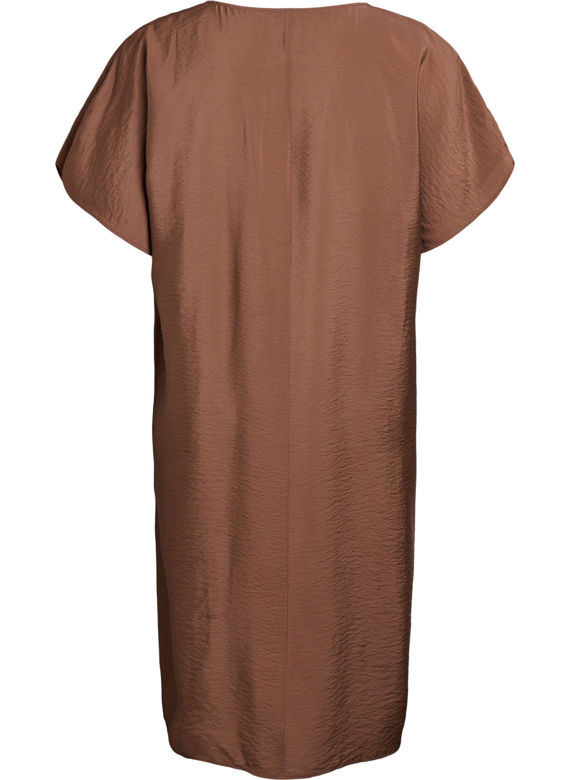 ZizzifashionV-neck dress in viscose, Brown, Packshot image number 1