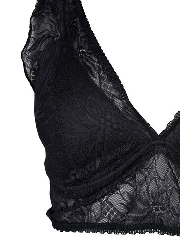 Lace bralette with soft padding, Black, Packshot image number 2