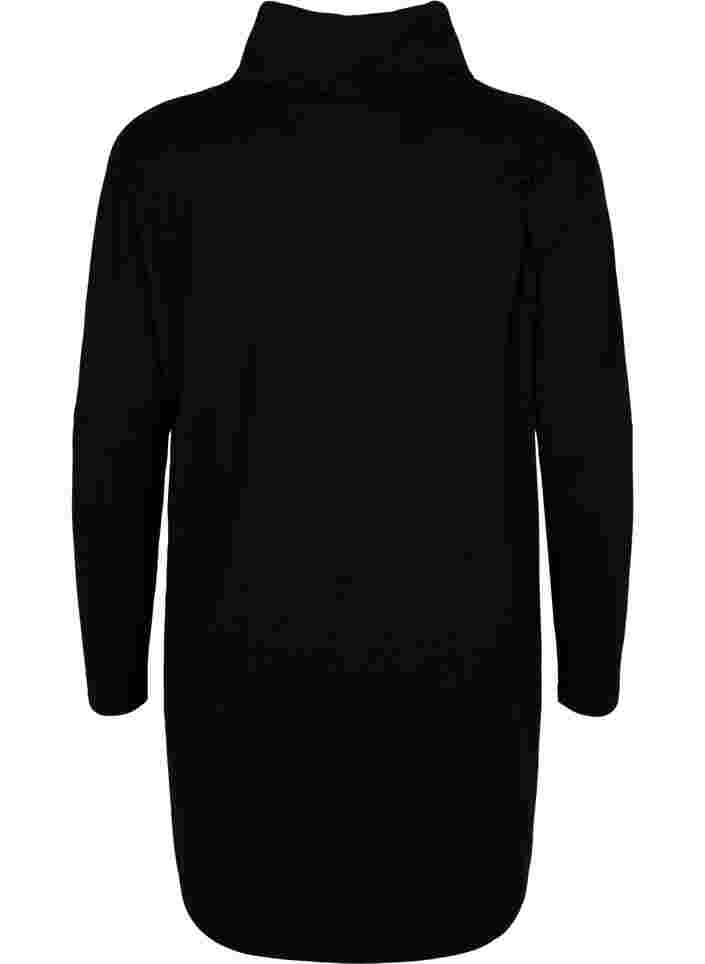 Tunic with long sleeves and high neck, Black, Packshot image number 1